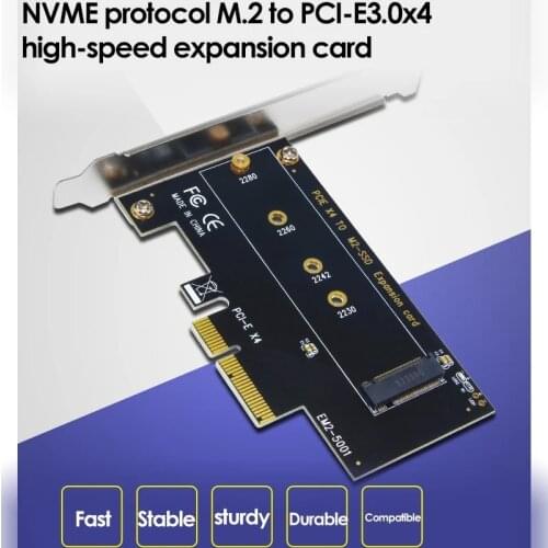 Riser Card Add On Card NVME Adapter Card M.2 To PCI-E 3.0X4 High Speed Computer Expansion Card M2 NGFF M Key SSD Conversion Card