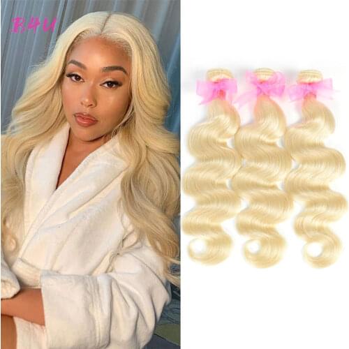613 Blonde Bundles Brazilian Human Hair Body Wave Bundles 1/3/4 Bundle Deals Hair Weft For Black Women B4U Remy Hair Extensions