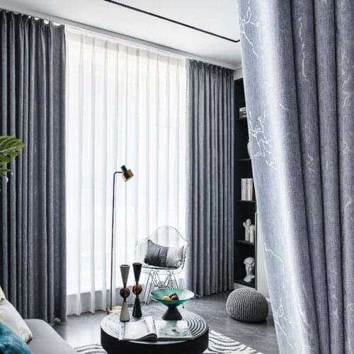 Chenille Curtains Modern Minimalist Light Luxury Curtains for Living Dining Room Bedroom