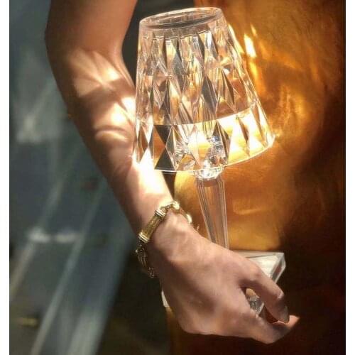 Nordic LED Night Lights Battery Diamond Acrylic Crystal Table Bar Touch Sensor USB Light For Gift Coffe Romantic Decor Desk Lamp