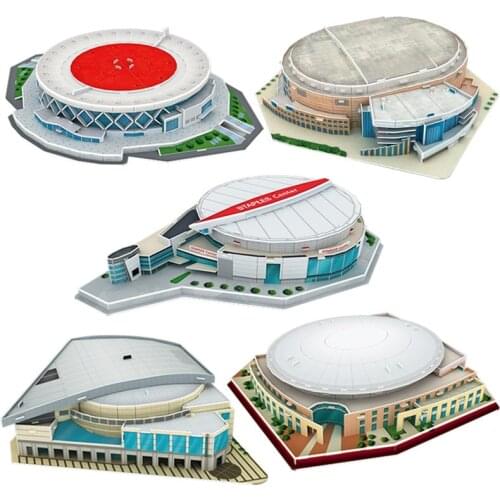 World Famous Building Model 3D Three-dimensional Jigsaw Paper Puzzle Basketball Hall Building Model Diy Assembled Toy P254