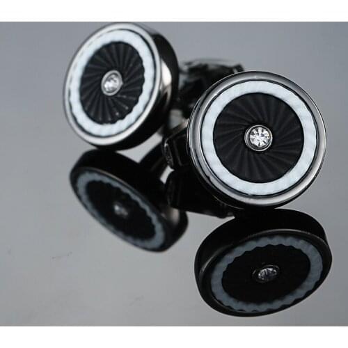 High-quality New Arrival round gun black Cufflinks fashion French Cuff links Wedding Gift Gemelos Factory Wholeale Cuffs