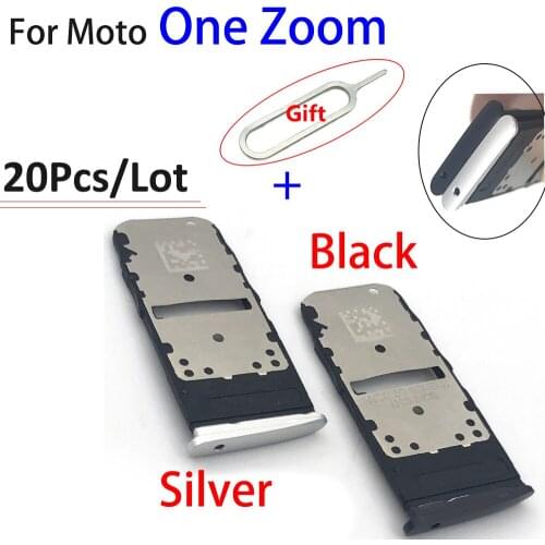 20Pcs/Lot,Sim Card slot tray Holder repair part For Motorola Moto One Zoom SIM Card Tray Slot Holder Adapter Accessories +Pin