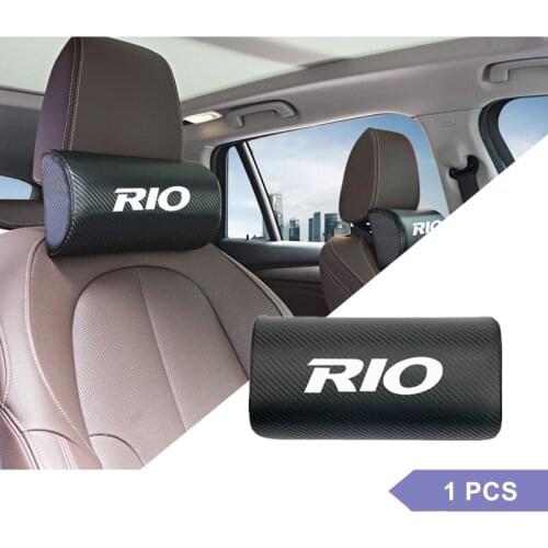 1pcs car neck pillows both side pu leather single headrest case for For Kia RIO Accessories Car Styling