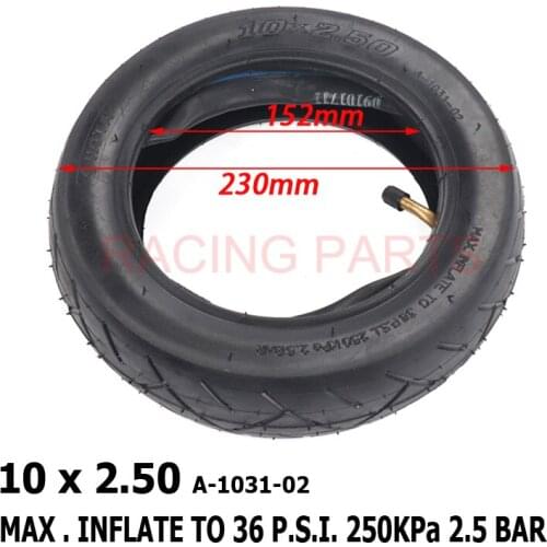 10 inch Pneumatic 10x2.50 Tire fits Electric Scooter Balance Drive Bicycle Tyre 10x2.5 inflatable Tyre and inner tube