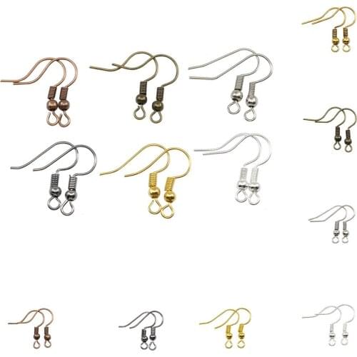 200pcs/Lot 20x17mm DIY Gold Silver Plated Earrings Clasps Hook Fittings Jewelry Making Accessories Iron Hook Earwire Wholesale