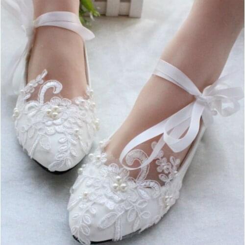 100% DELICATE HANDMADE WOMENS Wedding bridal shoes ribbons white light ivory lace bridesmaid brides bridal shoe