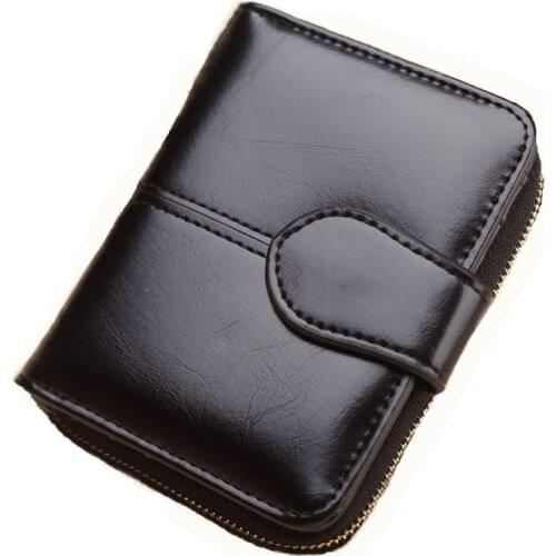 2020 Oil Wax Leather Women Purse Short Solid Ladies Clutch 6 colors Hotsale Wallet Women Big capacity Girls Card Holder Coin Bag