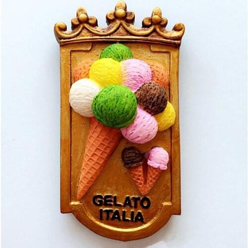 Handmade Painted Italy Ice Cream 3D Resin Fridge Magnets Travel Souvenirs Refrigerator Magnetic Stickers Home Decoration