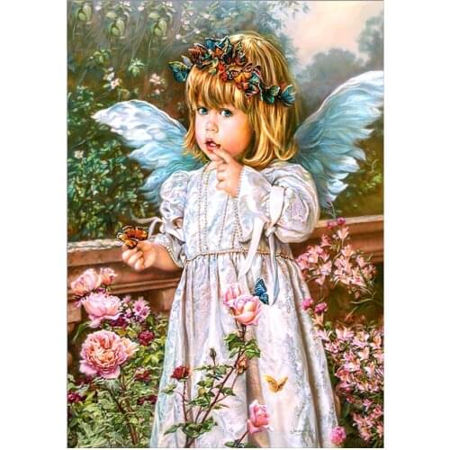 5D diamond painting full diamond new happy little angel mosaic embroidery decoration home decoration