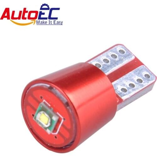 AutoEC 50x T10 Canbus high power 1 led Pure White Canbus Error Free Automobiles reading Lamp License plate lights bulbs #LB145