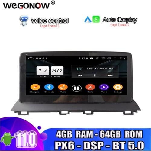 Voice control DSP 10.25" IPS Android10 8 Core 4GB 64G Car DVD Player GPS Map RDS Radio wifi BT5.0 For Mazda 3 Axela 2014-2018