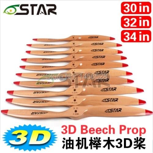 Free Shipping gasoline aircraft wood propeller 30 32 34 inch 3D wooden beech props gasoline aircraft propellers dynamic balance