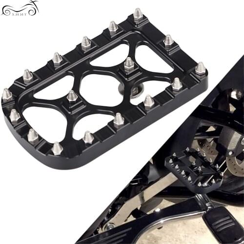 Black Cut MX Style Large Brake Pedal Pad Cover For Harley Dyna Electra Glide FLHTCU Ultra Limited Softail Springer Road King