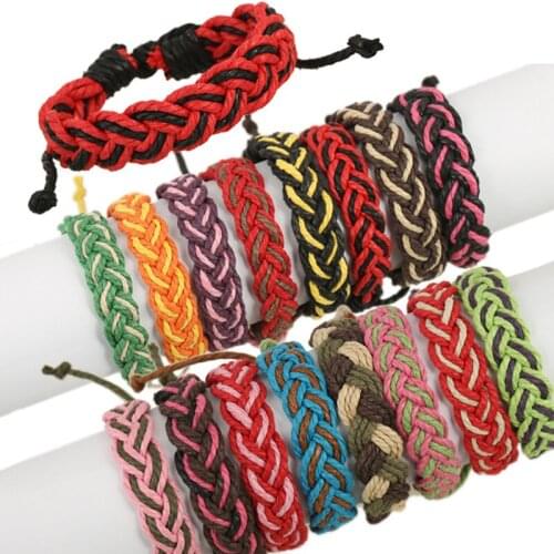 10Pcs Mix Colors 2017 Wholesale Handmade Charm Red Rope Thread Macrame Bracelet Crochet Jewelry For Women armbandjes