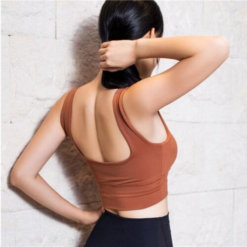 SVOKOR Fitness Seamless Bra Workout Backless Gym Bra Solid Wireless Bralette Sexy Underwear Crop Top Elasticity Breathable