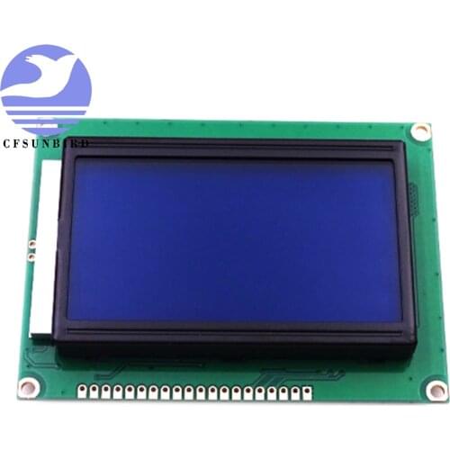 CFsunbird 128*64 DOTS LCD module 5V blue screen 12864 LCD with backlight ST7920 Parallel port LCD12864