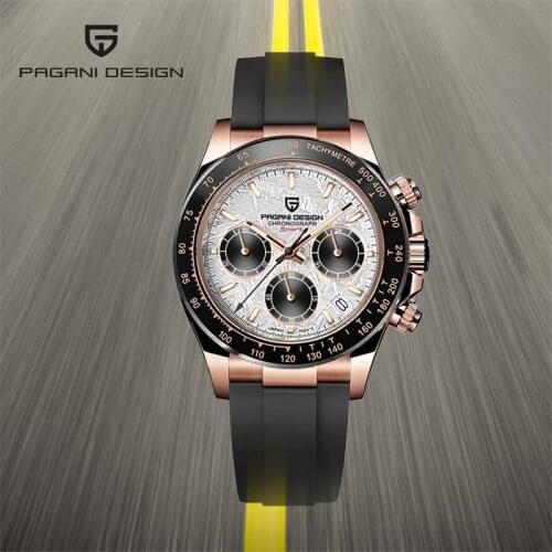 NEW PAGANI DESIGN 1664 Meteorite Dial Mens Watches Luxury Sapphire Quartz watch for men Sport Chronograph Relogio Masculino