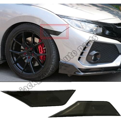 Black Side Marker Lights Turn Signal Light Cover 2pcs/set Fit for Honda Civic 2016 2017 2018 2019
