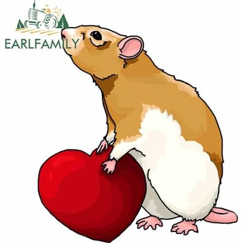 EARLFAMILY 13cm x 11.7cm for Valentines Day Rat Car Stickers Motorcycle Scratch-proof Cartoon Decal Surfboard Anime Decoration