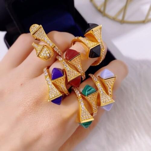 HIBRIDE Adjustable Geometric Multi Layer Cubic Zirconia Big Engagement Wedding Party Rings for Women Dubai Gold Jewelry N-1928