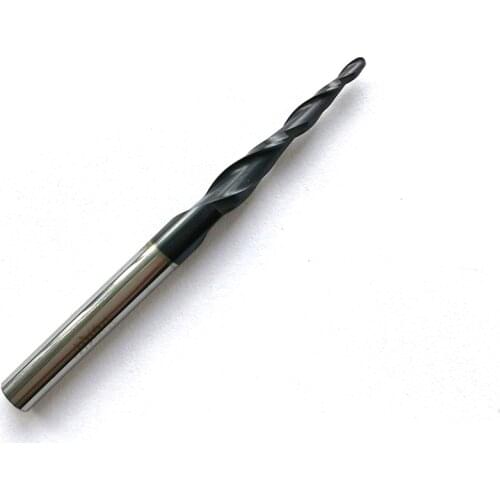 HRC55 R0.75*D4*20.5*50L*2F Tungsten solid carbide Coated Taper Ball Nose End Mills taper and cone endmills