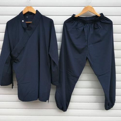 Chinese Wudang Taoist Kung Fu Clothes Men Tai Chi Uniform Shaolin Buddhist Monk Robes Martial Arts Kungfu Clothing Tops+pants