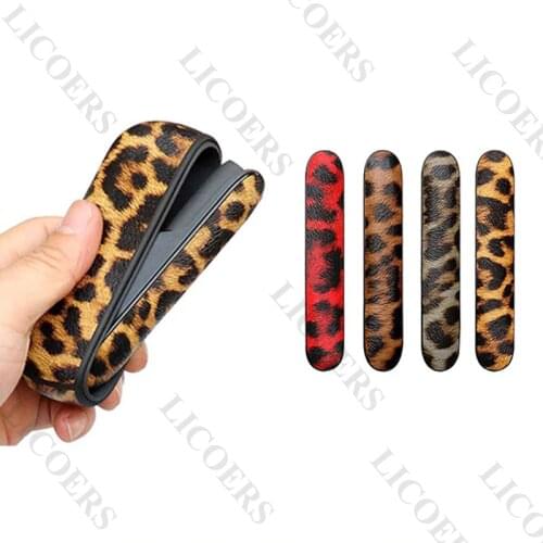 Leather Case for IQOS 3 Duo Full Protective Pouch for IQOS 3.0 multi Replaceable Leopard Texture Portable Side Door Shell Cover