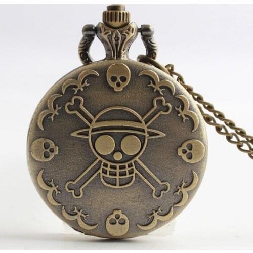 One piece Bronze antiques Fashion quartz pendant Modern hours Necklace pocket watches gift