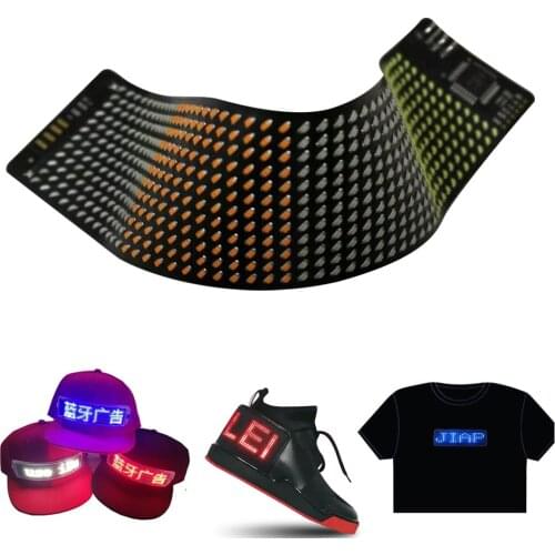 Mobile Phone Support App Led Hat Glowing Wireless Sending Word Scroll Bluetooth RGB Full Color Flexible Screen Led Hat Screen