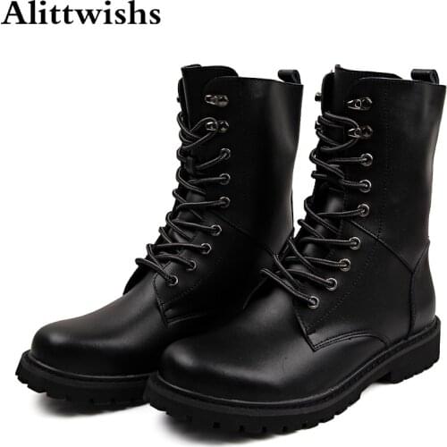Winter Fur Warm Ankle Boots Men Outdoor Leather Men Boots Military Tactical Army Hunting Boots for Men Shoes Casual Black Boots