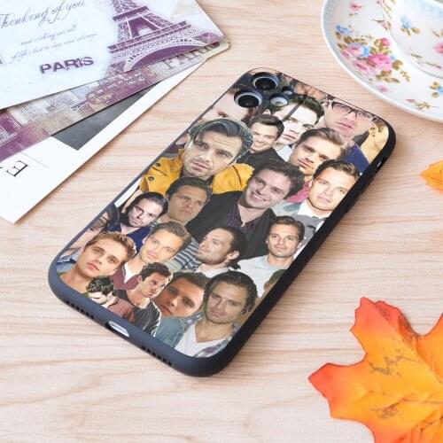 For iPhone Sebastian Stan Collage Print Soft Matt Apple iPhone Case