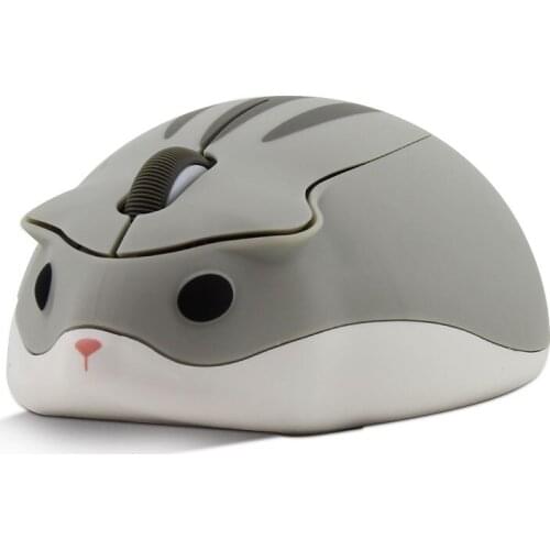 CHUYI Hamster Shape Designed Wireless Mouse Cute 1200DPI 3D USB Mause Matte Ergonomic Mice for Laptop Computer Kids Gift