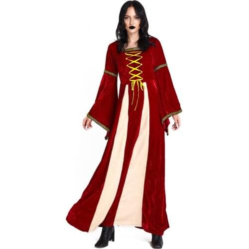 Cosplay Clothing Medieval Retro Palace Queen Dresses Halloween Costumes Gown Fancy Long Dress Masquerade Carnival Party Costumes