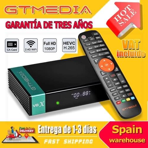 GTMEDIA V8 Nova DVB-S2 Freesat Satellite TV Receiver FTA Built-in WiFi H.265 Support Ship spain poland NO APP