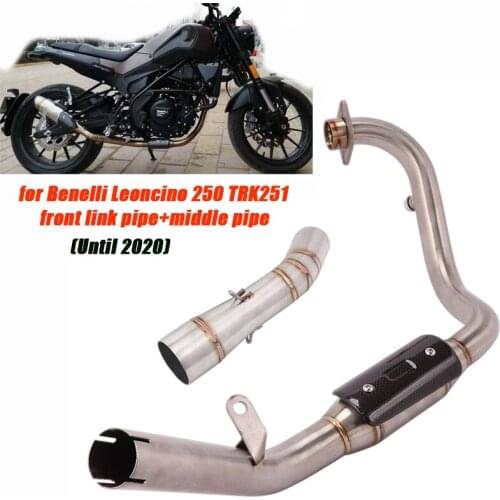 Motorcycle Front Middle Link Pipe Replace Original Tubes Exhaust System for Benelli Leoncino 250 TRK251 Until 2020