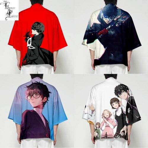 Persona 5 Anime 3D Printing Japanese Kimono Haori Yukata Cosplay Women/Men Fashion Summer Casual Cool Short Sleeve Streetwear