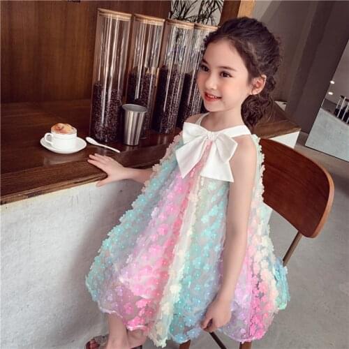 Girls Dress Lace Embroidered Little Flower Dresses For Girls Summer Birthday Present Party Dress Costume Toddler Kids Clothing