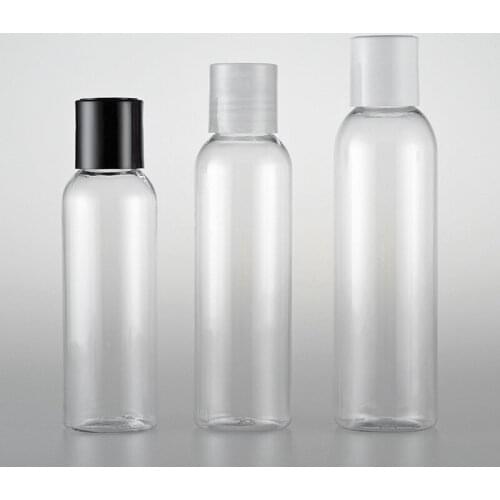Clear 120ML 150ML 200ML X 30 Empty Lotion Bottle With Disc Top Cap PET Shampoo Liquid Soap Plastic Container Travel Bottle