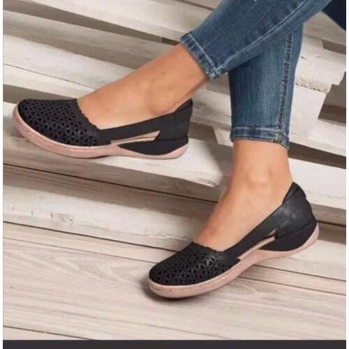 Womens Sandals 2021 Summer Handmade Ladies Shoes Leather Breathable Sandals Women Flats Retro Style Cusomized Support Slipper