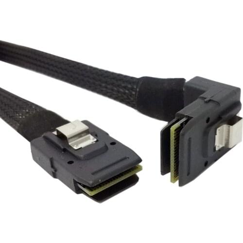 SAS Cable Adapter 1m SFF-8087 Mini SAS 4i 36 Pin to 36Pin Right 90 Degree Angled Cable
