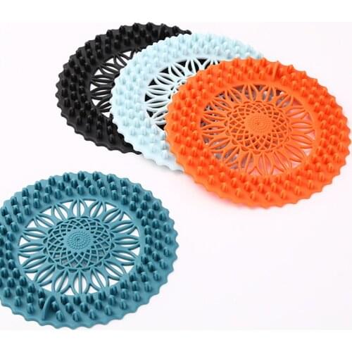 Silicone Sink Anti-blocking Floor Drain Cover Shower Drain Strainers Bathtub Stopper Sink Cover Hair Catchers Bathroom Filter
