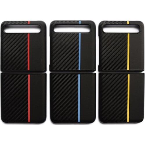 Folding Hard Cover Flip Protective Case for Samsung Z Flip Mobile Phone Case Fiber PU Leather for Samsung Z Flip