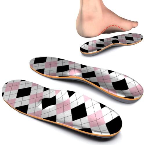 Pink Block EVA High Arch Support Insole Memory Foam Flat Feet Foot Orthopedic Insoles for Men and Women Sneaker Shoe Insoles