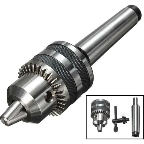 Heavy Duty Ball Bearing Key Drill Chuck +MT3 Arbor Lathe Chuck B16 1-13mm