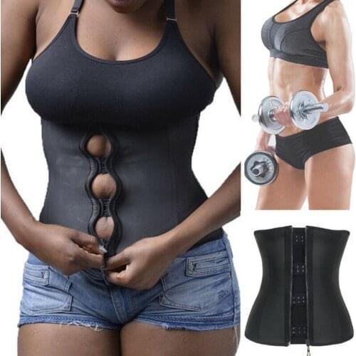 Firm Waist Trainer Fashion Women Zipper Body Shaper Zipper Up Shapewear Solid Black Corset Girdle Slimming Belt