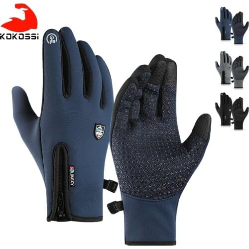 KoKossi Windproof Warmth Ski Gloves Soft Three-finger Touch Screen Senstive Men Women Outdoor Snowboard Ski Cycling Gloves