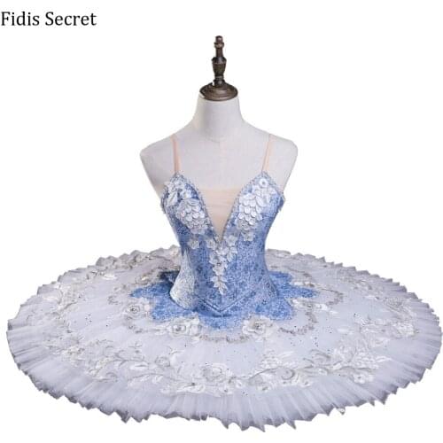 Top Quality Blue Platter Ballet Tutu Skirt,Female Sugar Plum Fairy Classical Stage Costumes,Ballerina Professional Dance Dress
