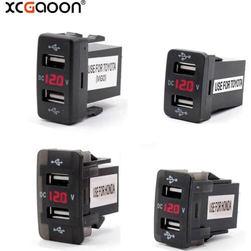 XCGaoon Special 5V 4.2A Dual USB Interface Socket USB Car Charger Adapter with LED Voltmeter for TOYOTA / HONDA, DC-DC Converter