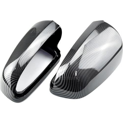 Side Wing Mirror Caps for Audi A3 S3 8P A4 B7 B6 A6 S6 4F C6 (Carbon Look) 1:1 replacement covers pair
